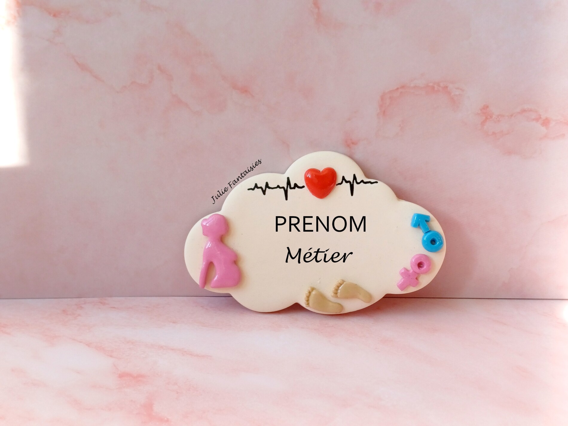Badge soignant personnalisé julie fantaisies badges
