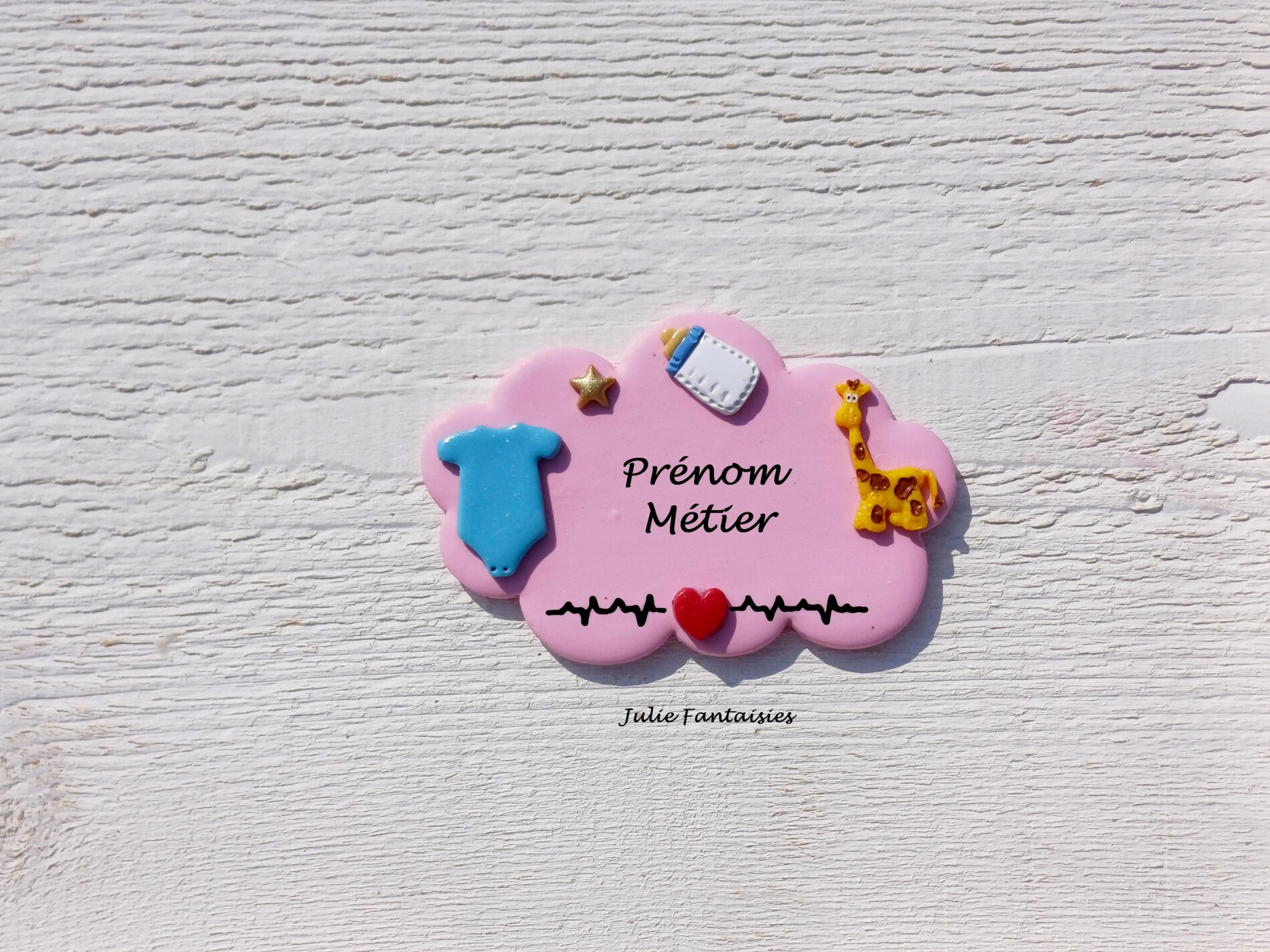 Badge métier personnalisé badge pour puéricultrice badge pour sage femme badge pour infirmière badge pour néonatologie julie fantaisies badges