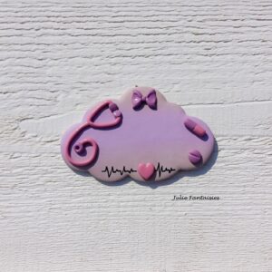 Badge métier Puériculture Sage-femme Interne Pédiatre * pâte polymère PIECE UNIQUE