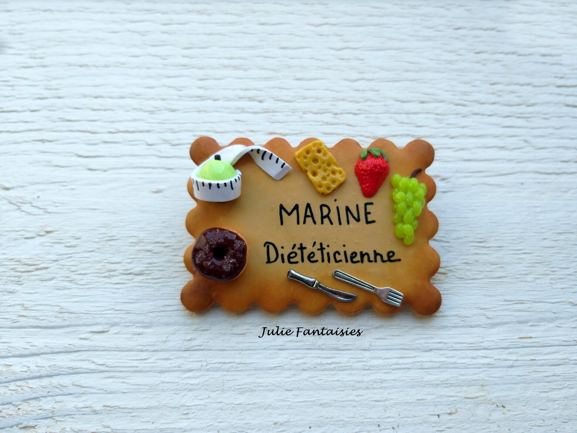 SUR COMMANDE Badge Métier Médical Fimo - badge pour diététicienne Nutritionniste Gastro entérologue – Image 11