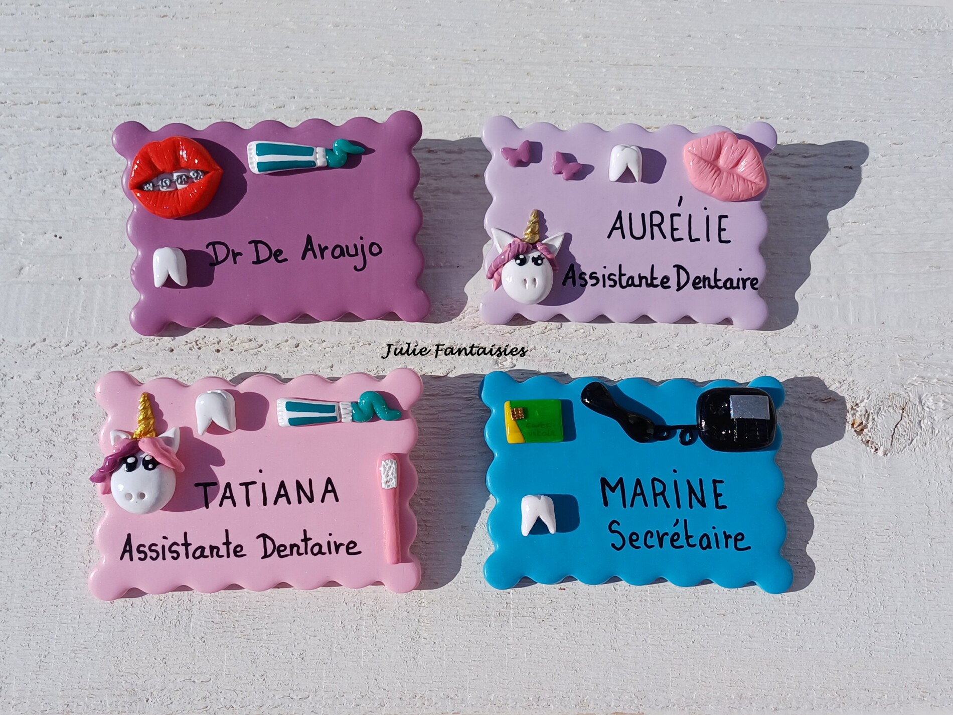 Badge métier dentiste badge personnalisé assistante dentaire badge dentiste julie fantaisies badges