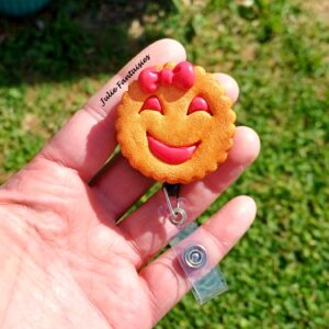 Enrouleur pour badge / Porte badge BN Fraise