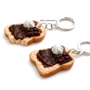 Boucles d&rsquo;oreilles Toasts Nutella Chantilly