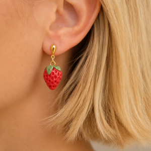 boucles d'oreilles d'été boucles d'oreilles fraises boucles d'oreilles fruit boucles d'oreilles pate fimo julie fantaisies badges