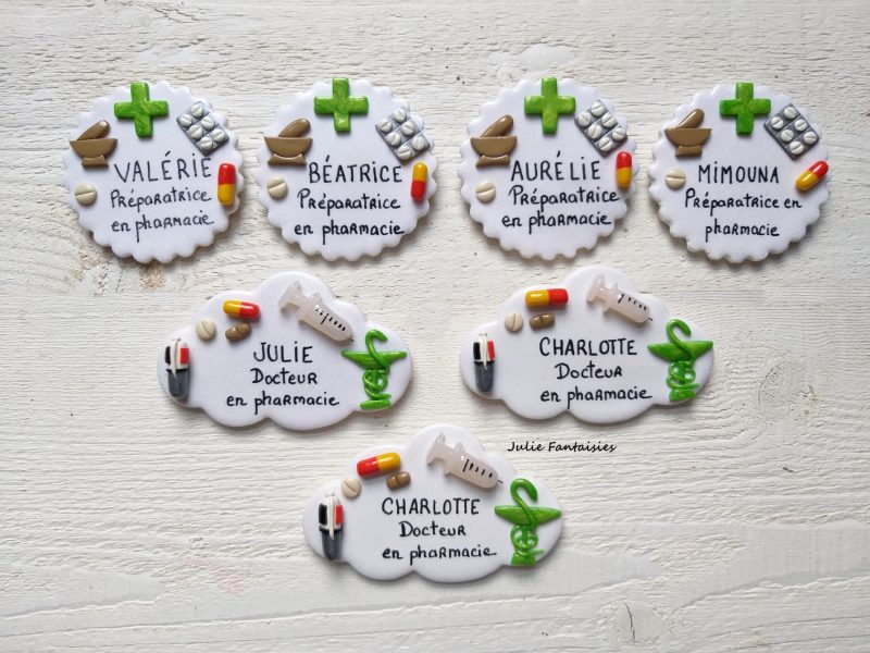 badges métier pharmacien préparatrice julie fantaisies badges